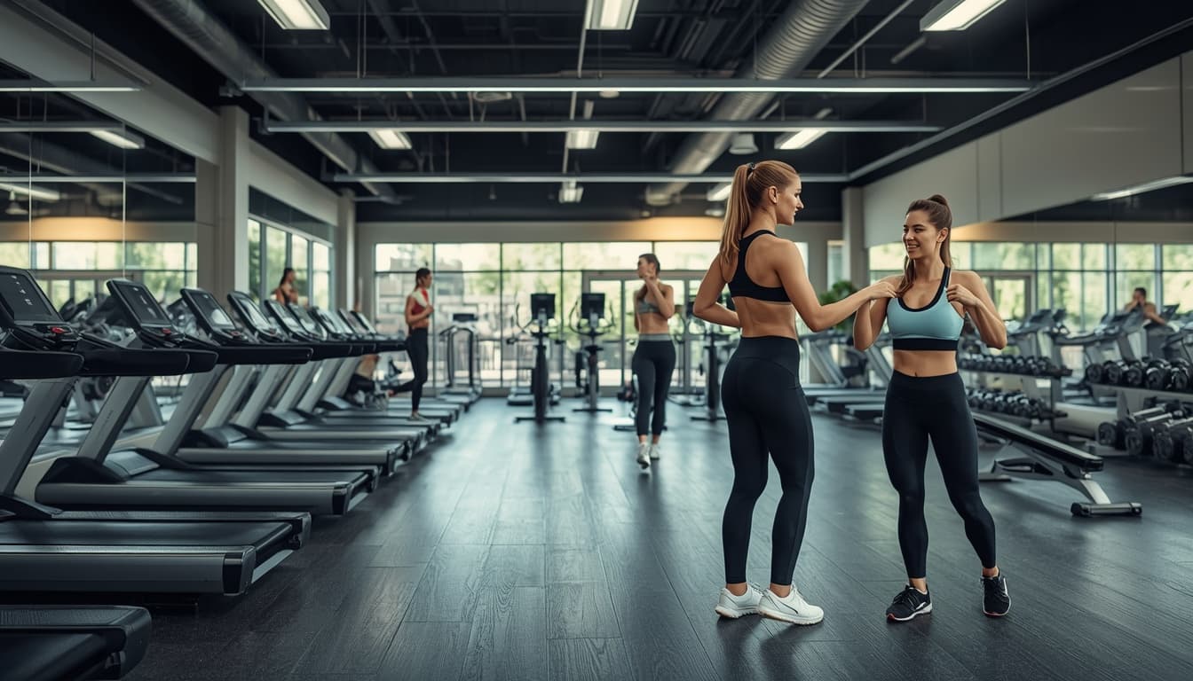 Ladies Standing And Talking in the gym